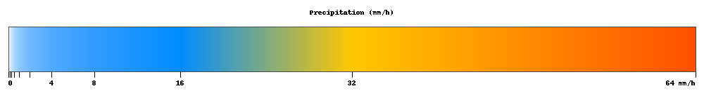 Precipitation color scale in mm/h